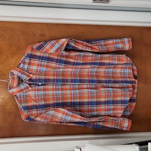 Mens Ralph Lauren long sleeve light flannel. Small, orange, blue and green